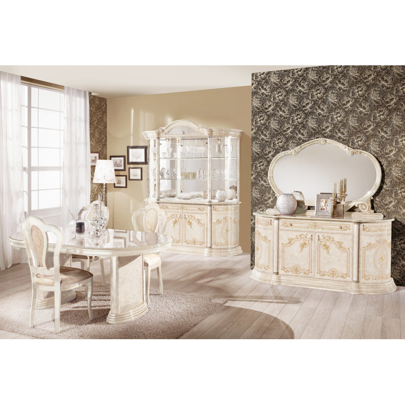 Interdesign Essgruppe Rosa mit ausziehbarem Tisch und 6 Stühlen